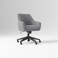 Helvetica Office Chair, Performance Coastal Linen, Pebble, Dark Bronze