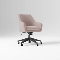 Helvetica Office Chair, Performance Coastal Linen, Pebble, Dark Bronze