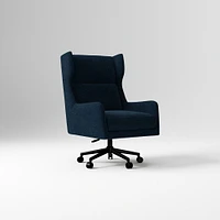 Ryder Office Chair, Yarn Dyed Linen Weave, Pewter, Dark Bronze