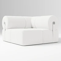 Samos Sectional Armless Performance Yarn Dyed Linen Weave Alabaster