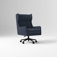 Ryder Office Chair, Yarn Dyed Linen Weave, Pewter, Dark Bronze