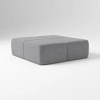 Samos Sectional Armless Performance Yarn Dyed Linen Weave Alabaster