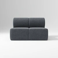 Samos Sectional Armless Performance Yarn Dyed Linen Weave Alabaster