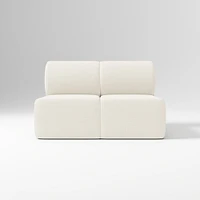 Samos Sectional Armless Performance Yarn Dyed Linen Weave Alabaster
