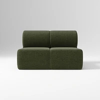 Samos Sectional Armless Performance Yarn Dyed Linen Weave Alabaster
