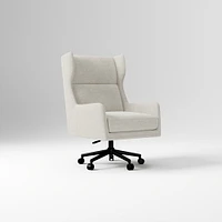 Ryder Office Chair, Yarn Dyed Linen Weave, Pewter, Dark Bronze