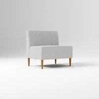 Emmett Dining Banquette Armless Bench, Yarn Dyed Linen Weave Pewter, Acorn