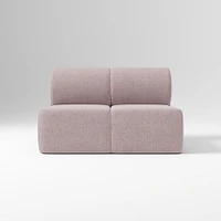 Samos Sectional Armless Performance Yarn Dyed Linen Weave Alabaster