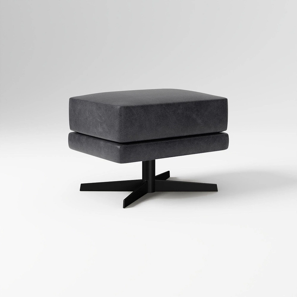 Viv High Back Swivel Chair Ottoman Saddle Leather Nut Dark Bronze