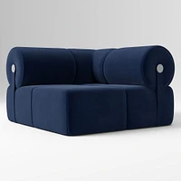 Samos Sectional Armless Performance Yarn Dyed Linen Weave Alabaster