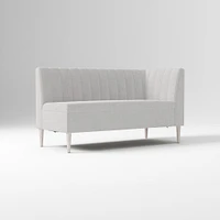 Emmett Dining Banquette Armless Bench, Yarn Dyed Linen Weave Pewter, Acorn