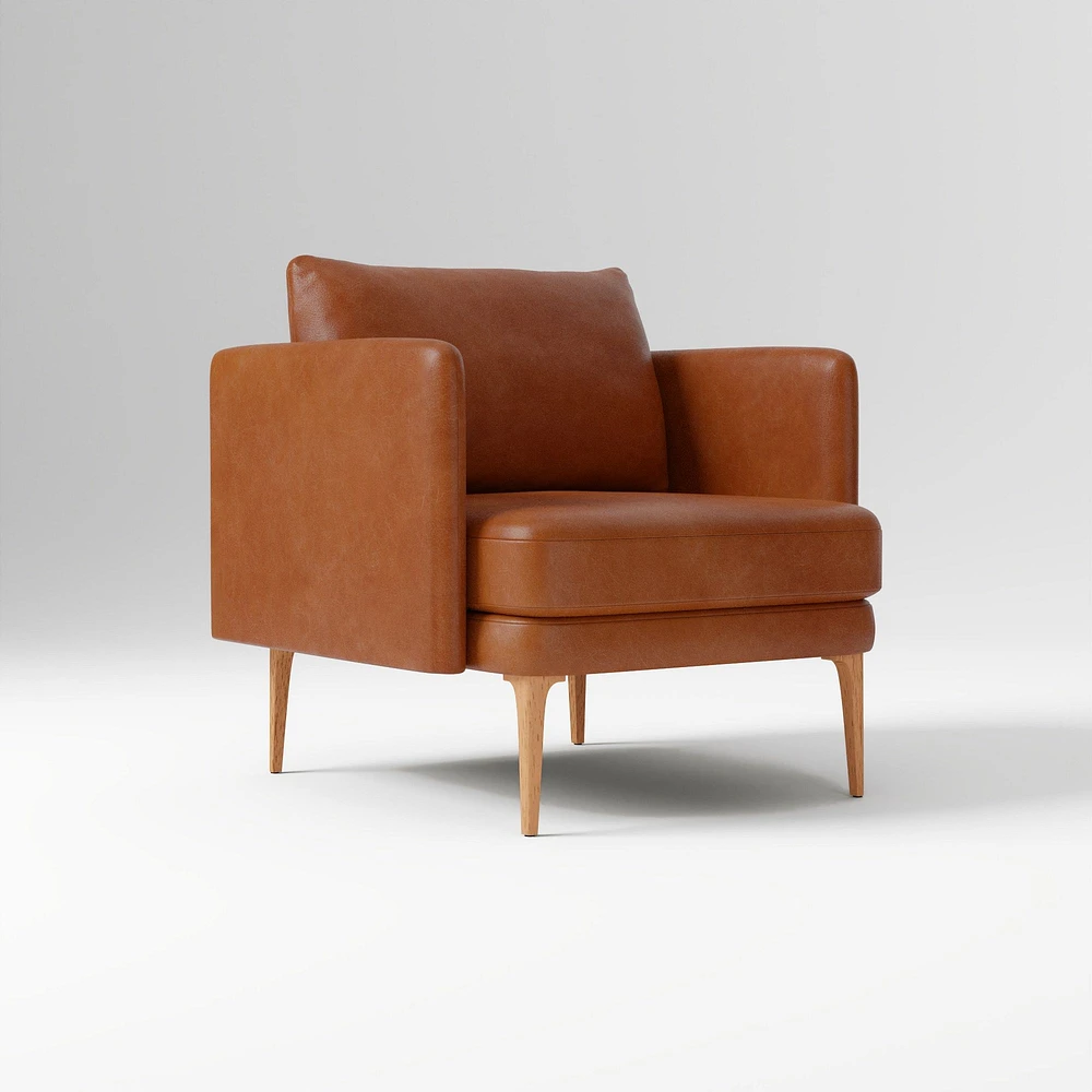 Auburn Leather Chair Poly Saddle Nut Blonde