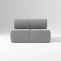 Samos Sectional Armless Performance Yarn Dyed Linen Weave Alabaster