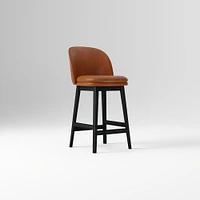 Wayne Counter Stool Armless, Saddle Leather, Nut, Cool Walnut