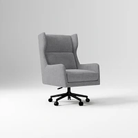 Ryder Office Chair, Yarn Dyed Linen Weave, Pewter, Dark Bronze