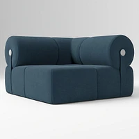 Samos Sectional Armless Performance Yarn Dyed Linen Weave Alabaster