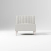 Emmett Dining Banquette Armless Bench, Yarn Dyed Linen Weave Pewter, Acorn