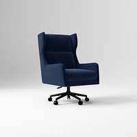 Ryder Office Chair, Yarn Dyed Linen Weave, Pewter, Dark Bronze
