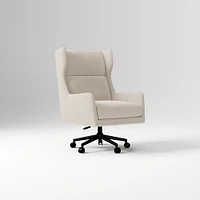 Ryder Office Chair, Yarn Dyed Linen Weave, Pewter, Dark Bronze