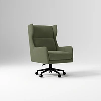 Ryder Office Chair, Yarn Dyed Linen Weave, Pewter, Dark Bronze