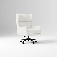 Ryder Office Chair, Yarn Dyed Linen Weave, Pewter, Dark Bronze