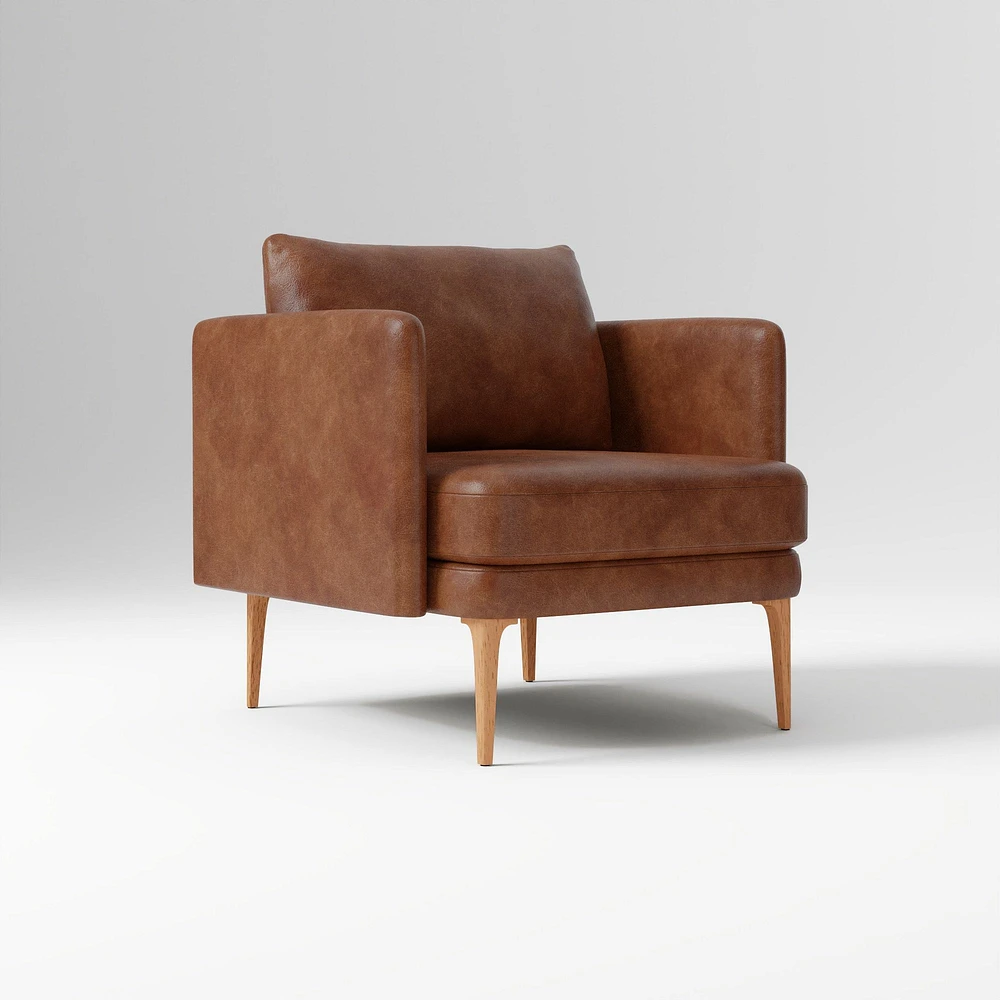 Auburn Leather Chair Poly Saddle Nut Blonde
