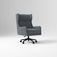 Ryder Office Chair, Yarn Dyed Linen Weave, Pewter, Dark Bronze
