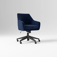 Helvetica Office Chair, Performance Coastal Linen, Pebble, Dark Bronze