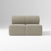 Samos Sectional Armless Performance Yarn Dyed Linen Weave Alabaster