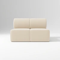 Samos Sectional Armless Performance Yarn Dyed Linen Weave Alabaster