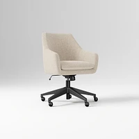 Helvetica Office Chair, Performance Coastal Linen, Pebble, Dark Bronze