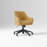 Helvetica Office Chair, Performance Coastal Linen, Pebble, Dark Bronze