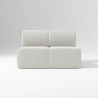 Samos Sectional Armless Performance Yarn Dyed Linen Weave Alabaster