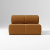 Samos Sectional Armless Performance Yarn Dyed Linen Weave Alabaster