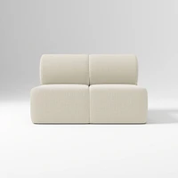 Samos Sectional Armless Performance Yarn Dyed Linen Weave Alabaster