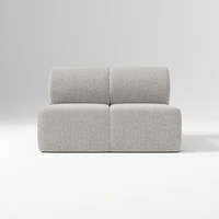 Samos Sectional Armless Performance Yarn Dyed Linen Weave Alabaster