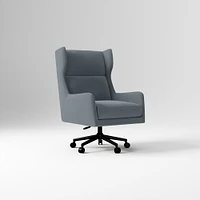 Ryder Office Chair, Yarn Dyed Linen Weave, Pewter, Dark Bronze