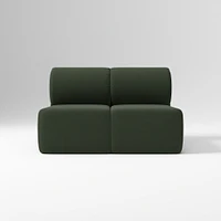 Samos Sectional Armless Performance Yarn Dyed Linen Weave Alabaster