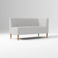 Emmett Dining Banquette Armless Bench, Yarn Dyed Linen Weave Pewter, Acorn