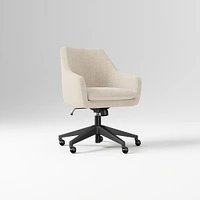 Helvetica Office Chair, Performance Coastal Linen, Pebble, Dark Bronze