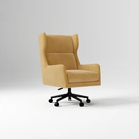 Ryder Office Chair, Yarn Dyed Linen Weave, Pewter, Dark Bronze