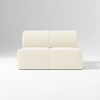 Samos Sectional Armless Performance Yarn Dyed Linen Weave Alabaster