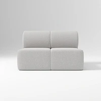 Samos Sectional Armless Performance Yarn Dyed Linen Weave Alabaster