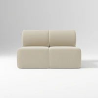 Samos Sectional Armless Performance Yarn Dyed Linen Weave Alabaster