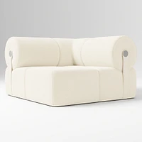 Samos Sectional Armless Performance Yarn Dyed Linen Weave Alabaster