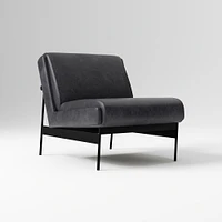 Lacon Chair, Saddle Leather, Nut, Textured Antique Bronze
