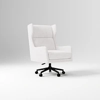 Ryder Office Chair, Yarn Dyed Linen Weave, Pewter, Dark Bronze