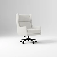 Ryder Office Chair, Yarn Dyed Linen Weave, Pewter, Dark Bronze