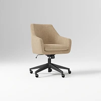 Helvetica Office Chair, Performance Coastal Linen, Pebble, Dark Bronze