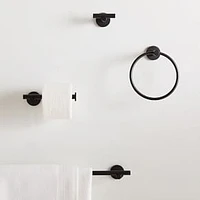 Modern Overhang Bath Hardware, Towel Ring, Matte Black